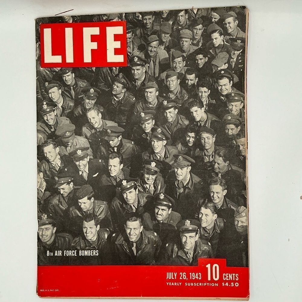 1943 July 26 LIFE MAGAZINE - 8th AIR FORCE B-24 Bombers